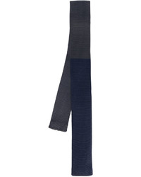 Cravate en soie en tricot bleu marine Hugo Boss