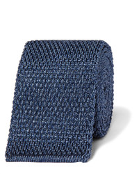 Cravate en soie en tricot bleu marine Tom Ford
