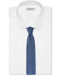 Cravate en soie en tricot bleue Dunhill