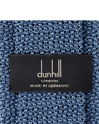 Cravate en soie en tricot bleue Dunhill
