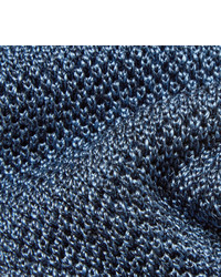 Cravate en soie en tricot bleue Ermenegildo Zegna