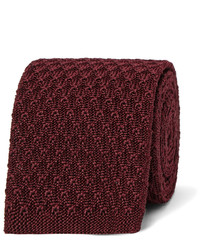 Cravate en soie en tricot bordeaux Ermenegildo Zegna