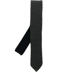 Cravate en soie en tricot gris foncé Ermenegildo Zegna