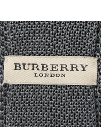 Cravate en soie en tricot gris foncé Burberry