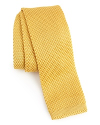 Cravate en soie en tricot jaune