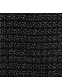 Cravate en soie en tricot noire
