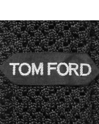 Cravate en soie en tricot noire Tom Ford