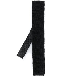 Cravate en soie en tricot noire Etro