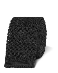 Cravate en soie en tricot noire Tom Ford