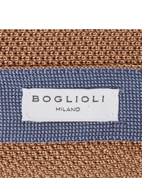 Cravate en soie en tricot tabac Boglioli