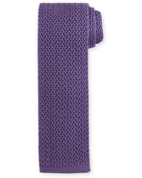 Cravate en soie en tricot violet clair