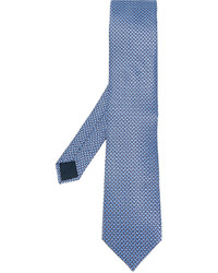Cravate en soie géométrique bleu clair Lanvin