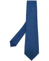 Cravate en soie géométrique bleue Brioni