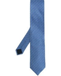 Cravate en soie géométrique bleue Lanvin