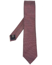 Cravate en soie géométrique bordeaux Ermenegildo Zegna