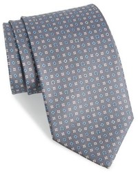 Cravate en soie géométrique grise