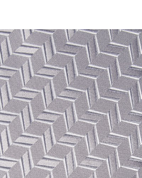 Cravate en soie géométrique grise Charvet