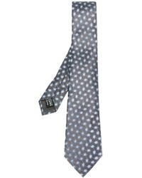 Cravate en soie géométrique grise Giorgio Armani