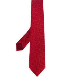 Cravate en soie géométrique rouge Brioni