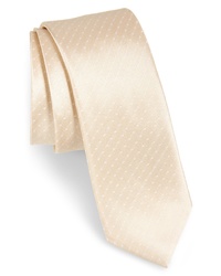 Cravate en soie imprimée beige