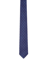 Cravate en soie imprimée blanc et bleu Ferragamo