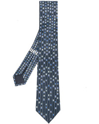 Cravate en soie imprimée bleu marine Bulgari