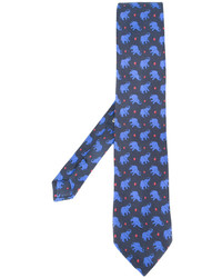 Cravate en soie imprimée bleu marine Etro