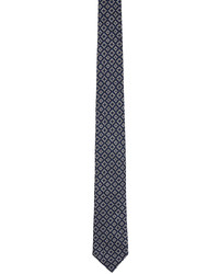 Cravate en soie imprimée bleu marine Zegna