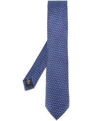Cravate en soie imprimée bleue Ermenegildo Zegna