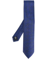 Cravate en soie imprimée bleue Ermenegildo Zegna