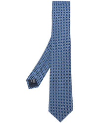 Cravate en soie imprimée bleue Giorgio Armani