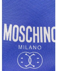 Cravate en soie imprimée bleue Moschino