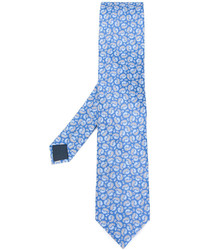 Cravate en soie imprimée cachemire bleu clair Lanvin