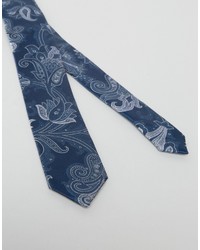 Cravate en soie imprimée cachemire bleue Asos