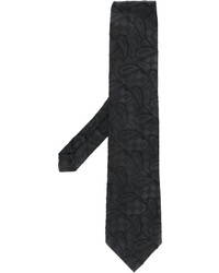 Cravate en soie imprimée cachemire noire Etro