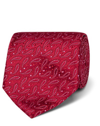 Cravate en soie imprimée cachemire rouge Charvet