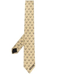 Cravate en soie imprimée dorée Moschino