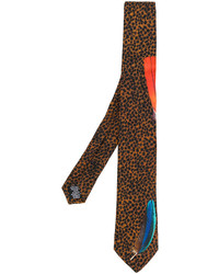 Cravate en soie imprimée léopard marron Paul Smith