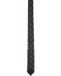 Cravate en soie imprimée noire et blanche Alexander McQueen