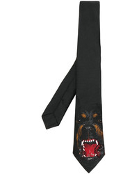 Cravate en soie imprimée noire Givenchy