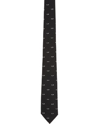 Cravate en soie imprimée noire Kenzo