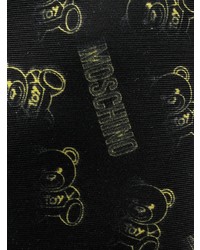 Cravate en soie imprimée noire Moschino