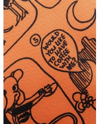 Cravate en soie imprimée orange Moschino