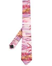 Cravate en soie imprimée rose Tommy Jeans