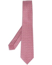 Cravate en soie imprimée rouge Bulgari