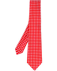 Cravate en soie imprimée rouge Kiton