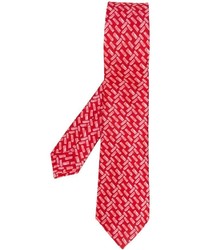 Cravate en soie imprimée rouge Kiton