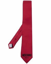 Cravate en soie imprimée rouge Moschino