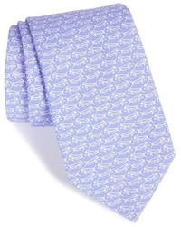 Cravate en soie imprimée violet clair