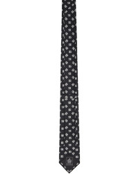 Cravate en soie noire et blanche Dolce & Gabbana